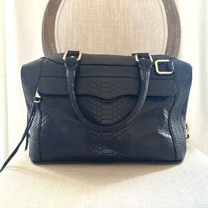 Rebecca Minkoff Morning After bag in black croc embossed leather